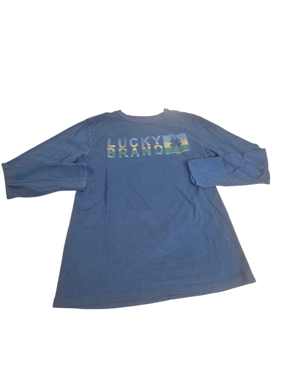 Lucky Brand Navy Blue Long Sleeve Tee with Colorblock‎ Logo